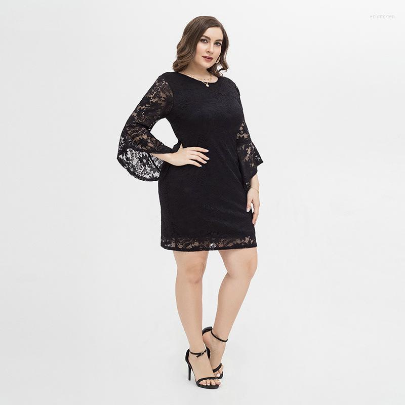 Plus Size Dresses Sexy Midi For Women 2022 Lace Mature Elegant Temperament Slim Dess Three Quarter Flared Sleeve Tunic Vestidos Echm22, Black
Plus Size Dresses Sexy Midi For Women 2022 Lace Mature Elegant Temperament Slim Dess Three Quarter Flared Sleeve Tunic Vestidos Echm22, Black