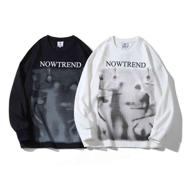 Designer Palm Fashion Brands Cotton Large Trendy Neck European American Hip Hop Dark Print Round For Men And Women Lovers Loose Gradient
