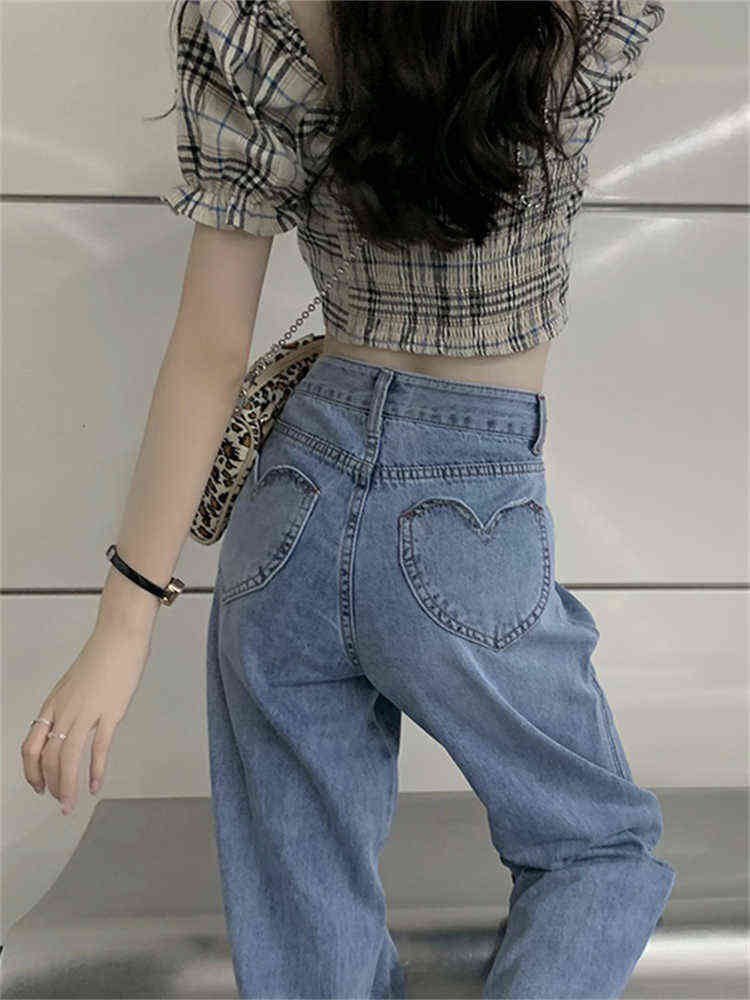 Hollow Out Waist Love Pocket Jeans Women's Spring And Summer New High-waisted Thin Wide-leg Straight Denim Trousers Female T220728, Blue
Hollow Out Waist Love Pocket Jeans Women's Spring And Summer New High-waisted Thin Wide-leg Straight Denim Trousers Female T220728, Blue