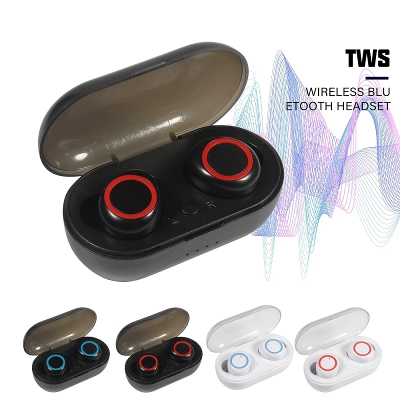 

Y50 5.0 TWS Wireless Sport Earphones Bluetooth Headphone Gaming Earbuds with Charger Box For Andriod Smartphone, White
