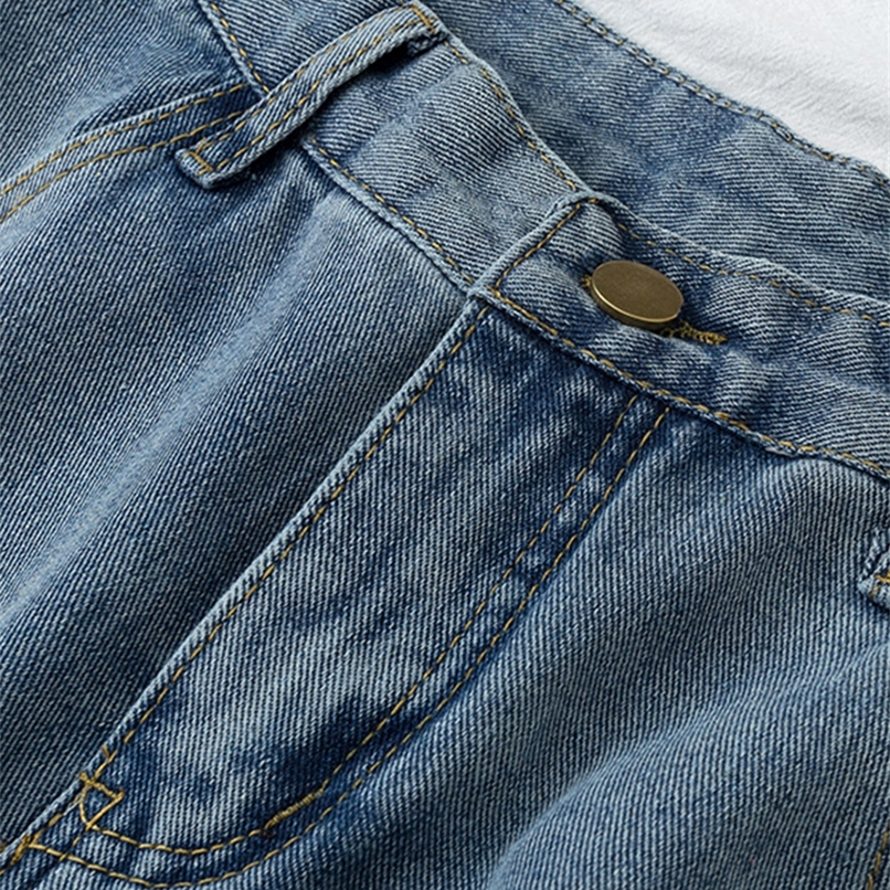 Fitaylor Summer Women High Waist Blue Wide Leg Denim Shorts Casual Female Solid Streetwear Stright Jeans Bermuda 220629