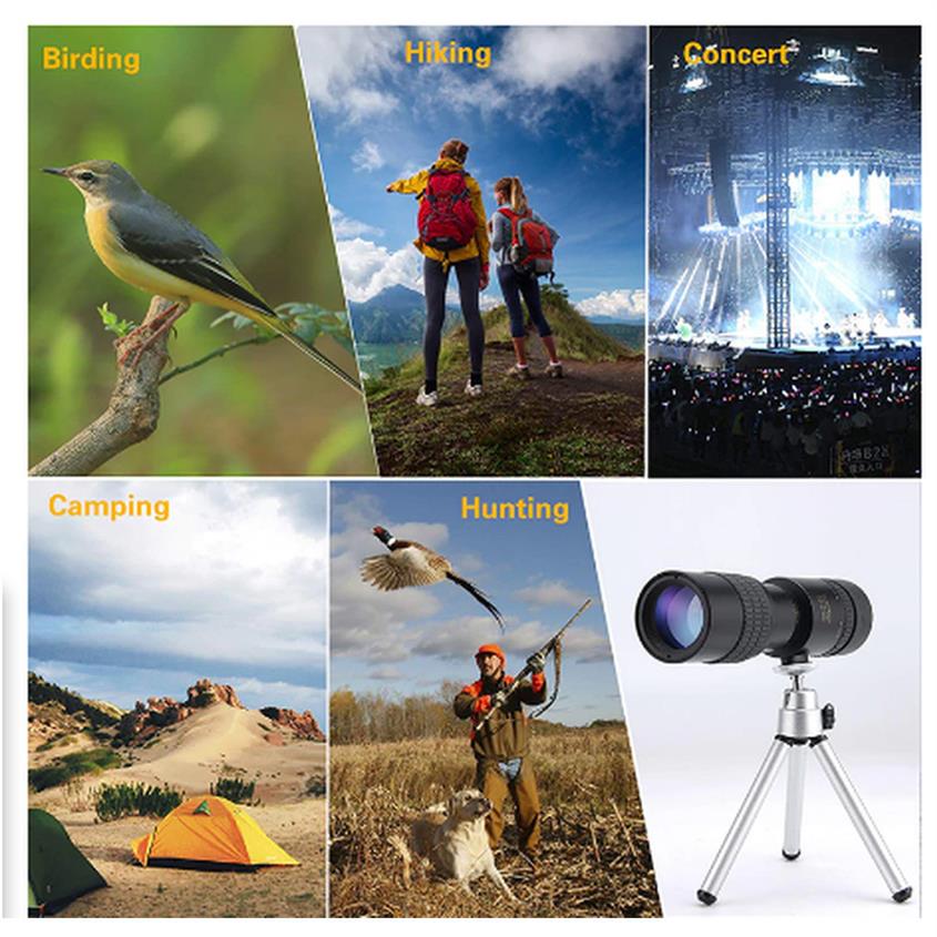 4K 10300X40mm Super Telepo Zoom Monocular Telescope Portable for Beach Travel Supports Smartphone To Take Pictures Z T200821293M