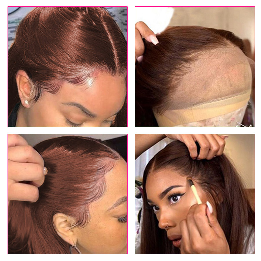 New Colored HD Lace Frontal Wig Body Wave Lace Front Glueless Light Brown wet wavy Human Hair Wigs For Women Remy