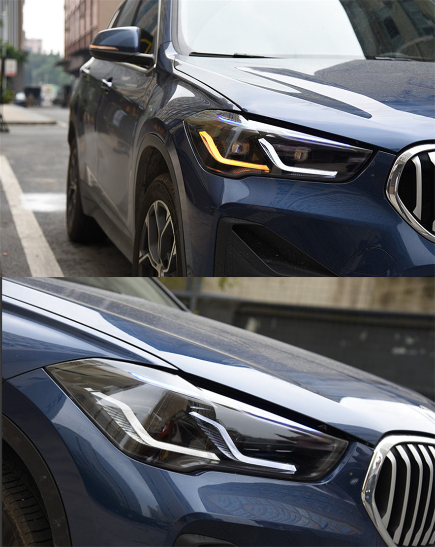 Front Head Lights For X1 F48 20 17-20 21 LED Headlights Blue DRL Turn Signal High Beam Angel Eyes Parking Light