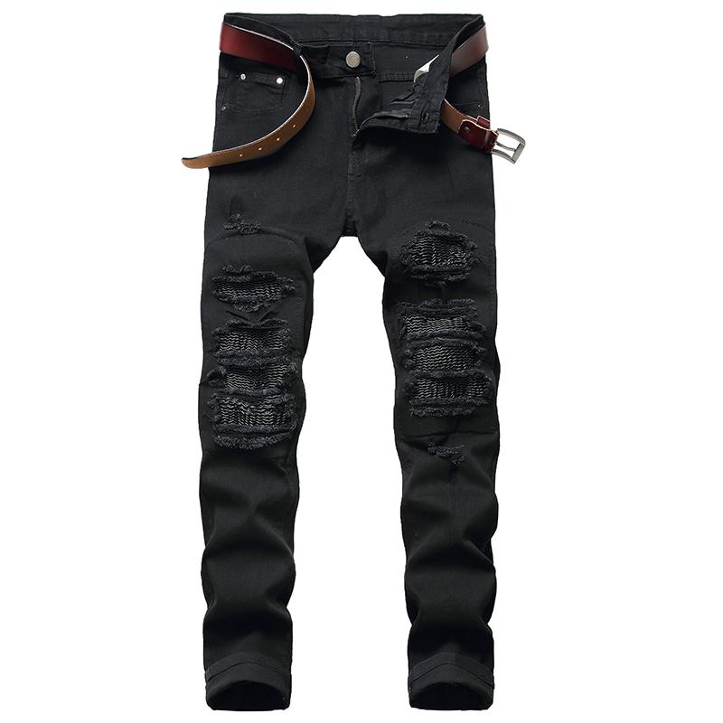 Men's Jeans High-street Ripped Men Denim Knee Hole Folds Locomotive Stretch Trousers Plus Size Pants, P8008balck
Men's Jeans High-street Ripped Men Denim Knee Hole Folds Locomotive Stretch Trousers Plus Size Pants, P8008balck