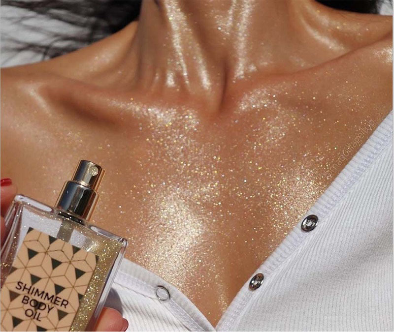 Beauty Items Brand New Cosmetics Shimmer Body Oil 50ML Face Glitter Highlight Liquid Oiled Primer Makeup Body Glow and Moisturized Skin Care Free Ship
