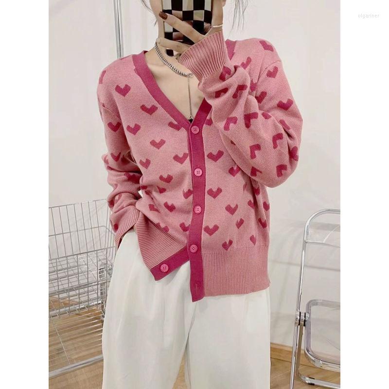 Women' Knits & Tees Woman Knitted V-neck Print Crop Cardigan Female Long Sleeve Sweater Elegant Casual Single Button Outerwear Jacket G44Wo, Pink
Women' Knits & Tees Woman Knitted V-neck Print Crop Cardigan Female Long Sleeve Sweater Elegant Casual Single Button Outerwear Jacket G44Wo, Pink