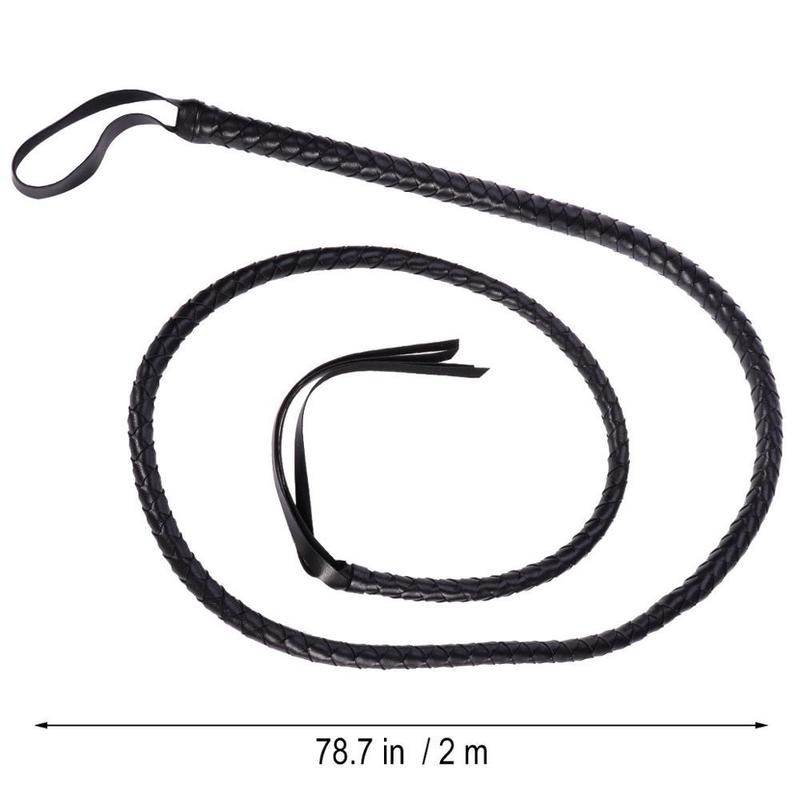 Crafts Black Bull Whip 6.5 Feet Cow Hide Leather Custom BULLWHIP Belly and Bolster Construction 220411