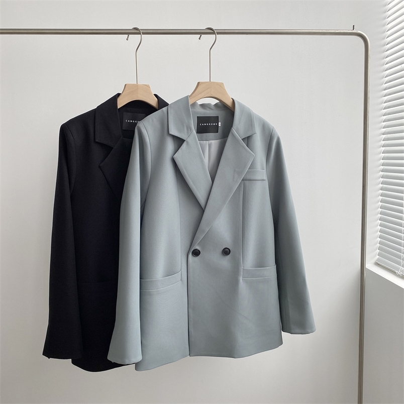 Autumn Solid Color Elegant Blue Blazer Women Jacket Women' Korean Style Loose V-neck Long Sleeve Cardigan 220402, Black
Autumn Solid Color Elegant Blue Blazer Women Jacket Women' Korean Style Loose V-neck Long Sleeve Cardigan 220402, Black