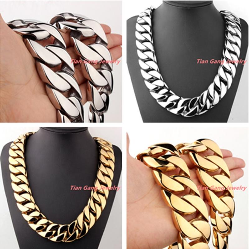Chains 7-40" 31mm Heavy 316L Stainless Steel Silver Color Gold Jewelry Curb Cuban Chain Mens Necklace Or Bracelet Christmas Gift
Chains 7-40" 31mm Heavy 316L Stainless Steel Silver Color Gold Jewelry Curb Cuban Chain Mens Necklace Or Bracelet Christmas Gift