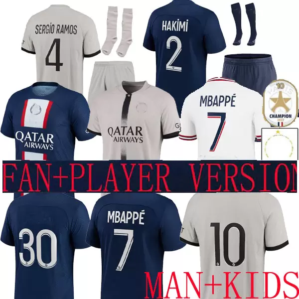 21 22 23 HAKIMI PSGs SERGIO RAMOS Maillot De Foot Soccer Jersey Special Player Version Quick Dry 10TH Title SPECIAL 2022 MBAPPE Shirt Kids Home Maillots VERRATTI AWAY, Home man 2
21 22 23 HAKIMI PSGs SERGIO RAMOS Maillot De Foot Soccer Jersey Special Player Version Quick Dry 10TH Title SPECIAL 2022 MBAPPE Shirt Kids Home Maillots VERRATTI AWAY, Home man 2