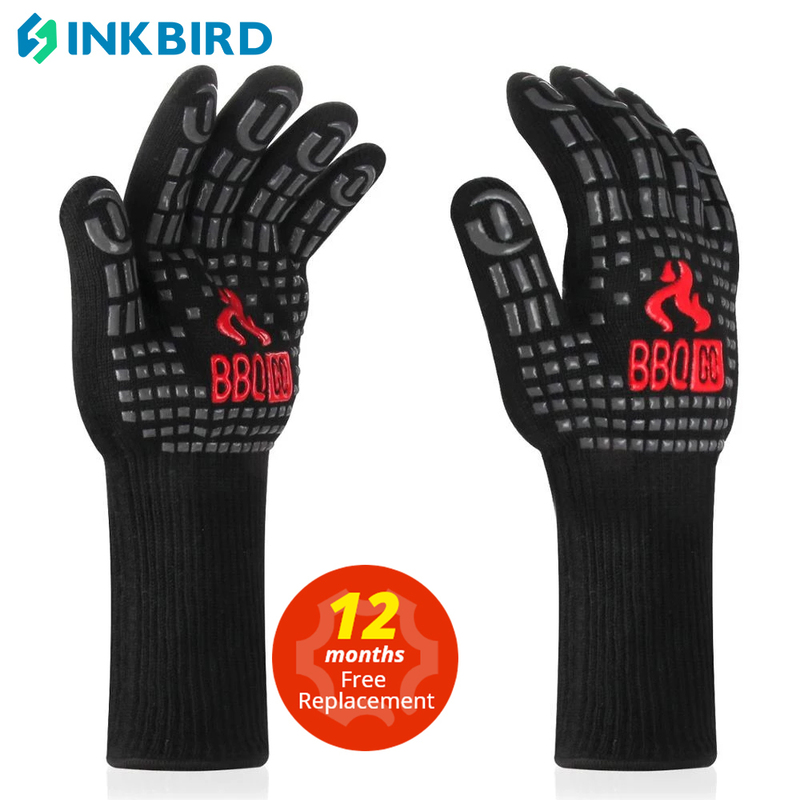 

Inkbird 14inch BBQ Grill Gloves 1472 Extreme Heat Resistant ing Glove Non Slip Silicone Insulated Mitts for Cooking 220812