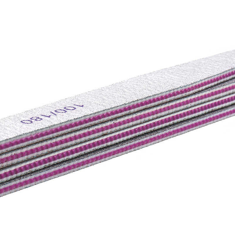 Professional Half Moon Nail File 100/180 Grit Lima De Unas Sanding Shaping Buffer Block Nail Polish Removal Nail File Manicure Tool