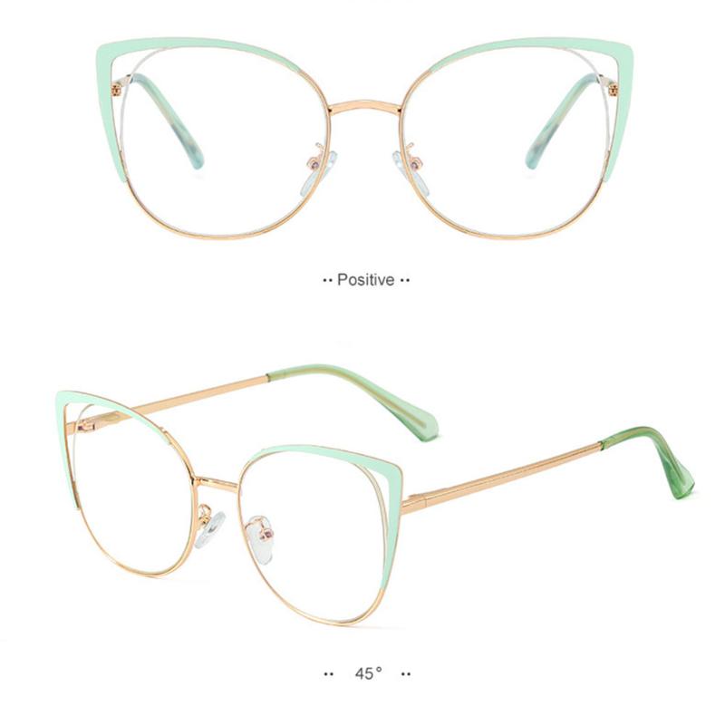 Sunglasses Stylish Anti-Blue Light Glasses With Silicone Nose Pads Cat Eye Frame Flat Lens Metal Temple Multi-Layer Filter Coating
Sunglasses Stylish Anti-Blue Light Glasses With Silicone Nose Pads Cat Eye Frame Flat Lens Metal Temple Multi-Layer Filter Coating
