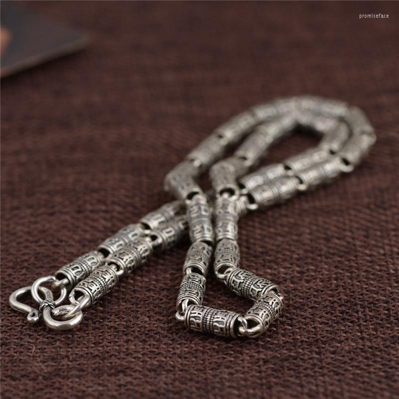 Chains Chinese Vintage 925 Silver Necklace Men Big Bamboo Chain Sanskrit Tibetan Buddhism The Six Syllable Mantra Luxury Jewelry GiftsChains
Chains Chinese Vintage 925 Silver Necklace Men Big Bamboo Chain Sanskrit Tibetan Buddhism The Six Syllable Mantra Luxury Jewelry GiftsChains