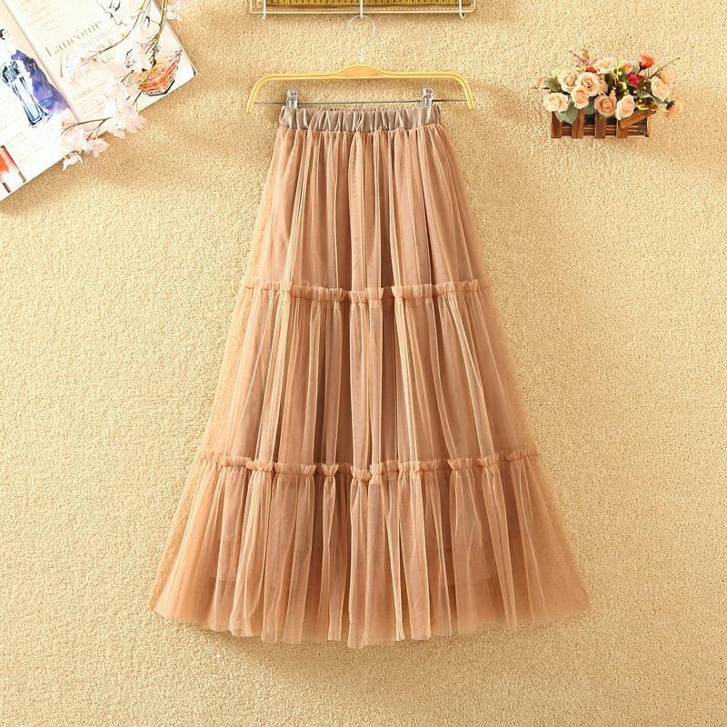 Skirts Spring Korean Version Sweet Lady's All-around Elastic Waist Mesh Skirt Medium Length Puffy Yarn, See chart
Skirts Spring Korean Version Sweet Lady's All-around Elastic Waist Mesh Skirt Medium Length Puffy Yarn, See chart