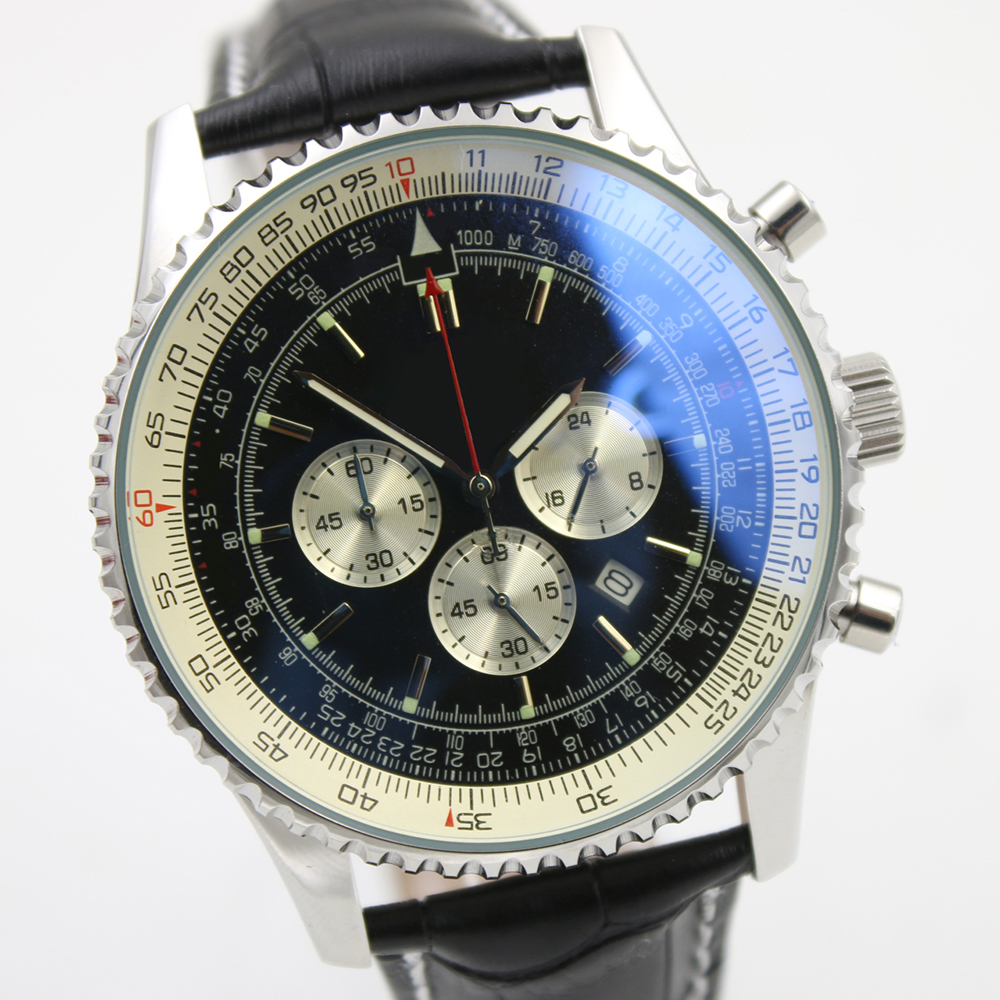 46MM New Quality Watches B06 B01 Navitimer Chronograph Battery Movement Quartz Black Dial Men Watch Leather Strap Floding Clasp Mens Wristwatches, No send watch for shipping
46MM New Quality Watches B06 B01 Navitimer Chronograph Battery Movement Quartz Black Dial Men Watch Leather Strap Floding Clasp Mens Wristwatches, No send watch for shipping