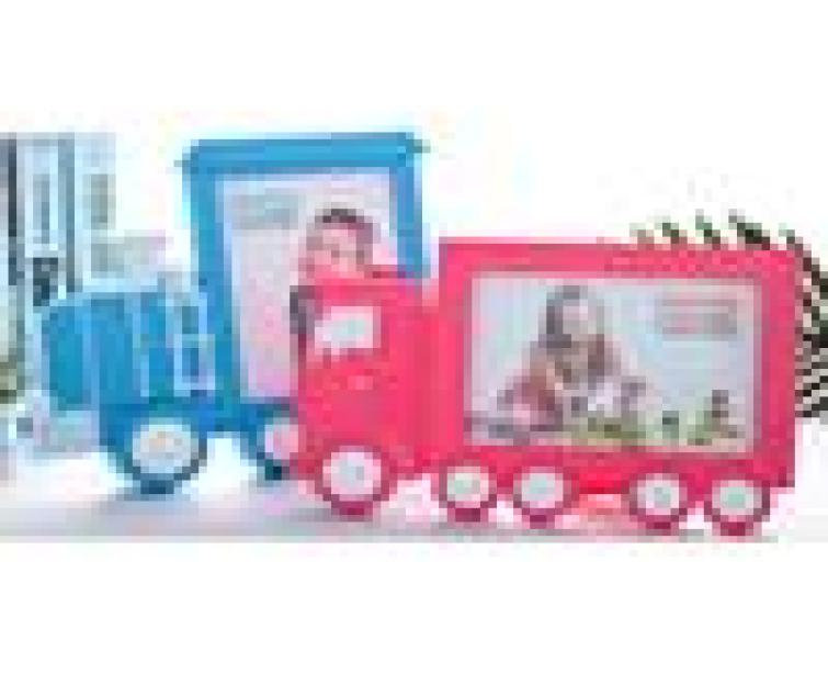 Creative Cartoon Train Picture Frame Children And Babies Picture Frame for Table Plastic 7 inch Picture Frames Wall Hanging3802059