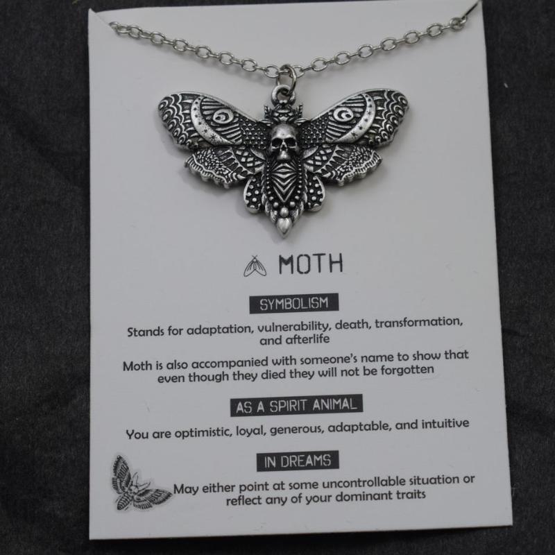 Chains 1pcs Deaths Head Skull Moth Necklace With Card Rebirth Meaning Gift For HerChains
Chains 1pcs Deaths Head Skull Moth Necklace With Card Rebirth Meaning Gift For HerChains