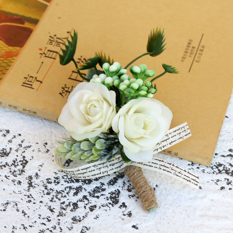 Flowers Corsage Pin Boutonniere Buttonhole Boutonniere Men Wedding Bracelet Bridesmaid Witness Corsage Wedding Buttonhole