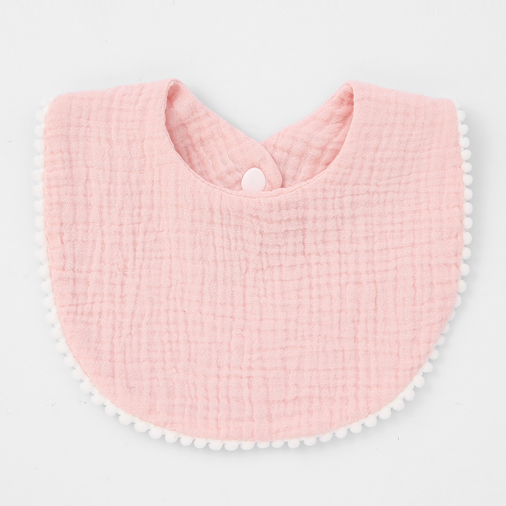 INS Simple baby bibs 100% cotton Solid Color and Tassel Design Infants Baby Feeding Boy Bib 12 Colors with Button