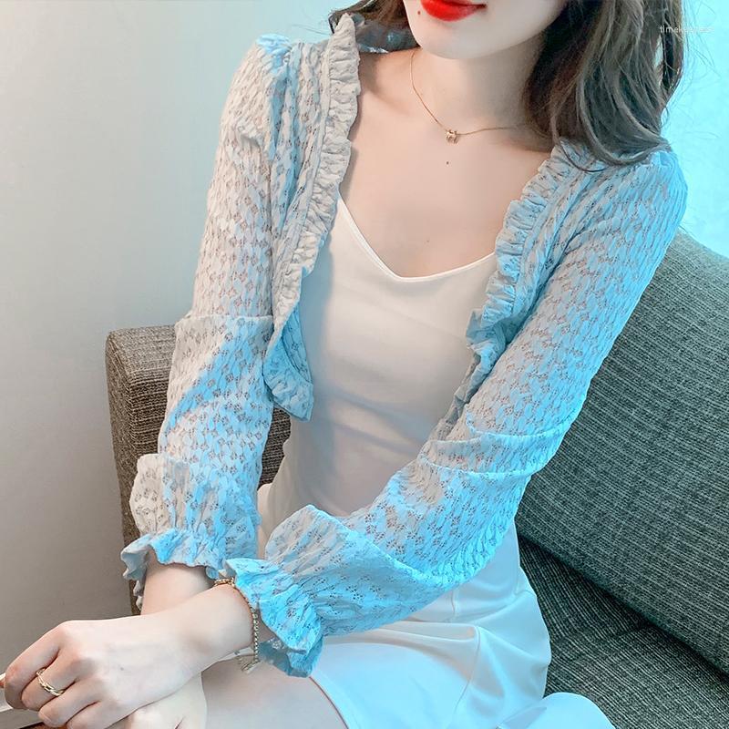 Women' Knits & Tees Elegant Women' Bolero Long Sleeve Ruffle Floral Lace Shrug Bridal Shawls Cardigan For Beach Dress Wedding Party Ev, Sky blue
Women' Knits & Tees Elegant Women' Bolero Long Sleeve Ruffle Floral Lace Shrug Bridal Shawls Cardigan For Beach Dress Wedding Party Ev, Sky blue