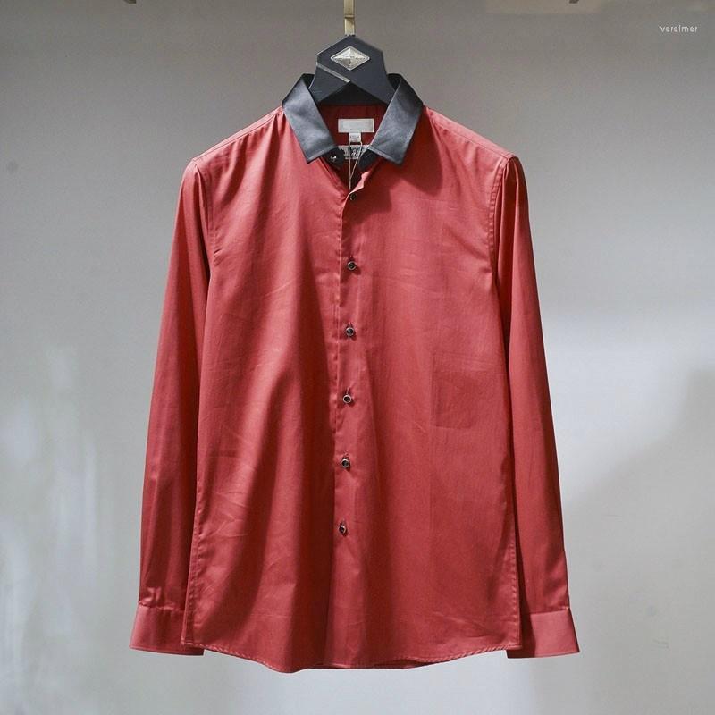 Men's Dress Shirts Party Fashion Men Long Sleeve Slim Fit Single Breasted Vintage Luxury Red Autumn Tops Mens Casual Shirt Vere22
Men's Dress Shirts Party Fashion Men Long Sleeve Slim Fit Single Breasted Vintage Luxury Red Autumn Tops Mens Casual Shirt Vere22
