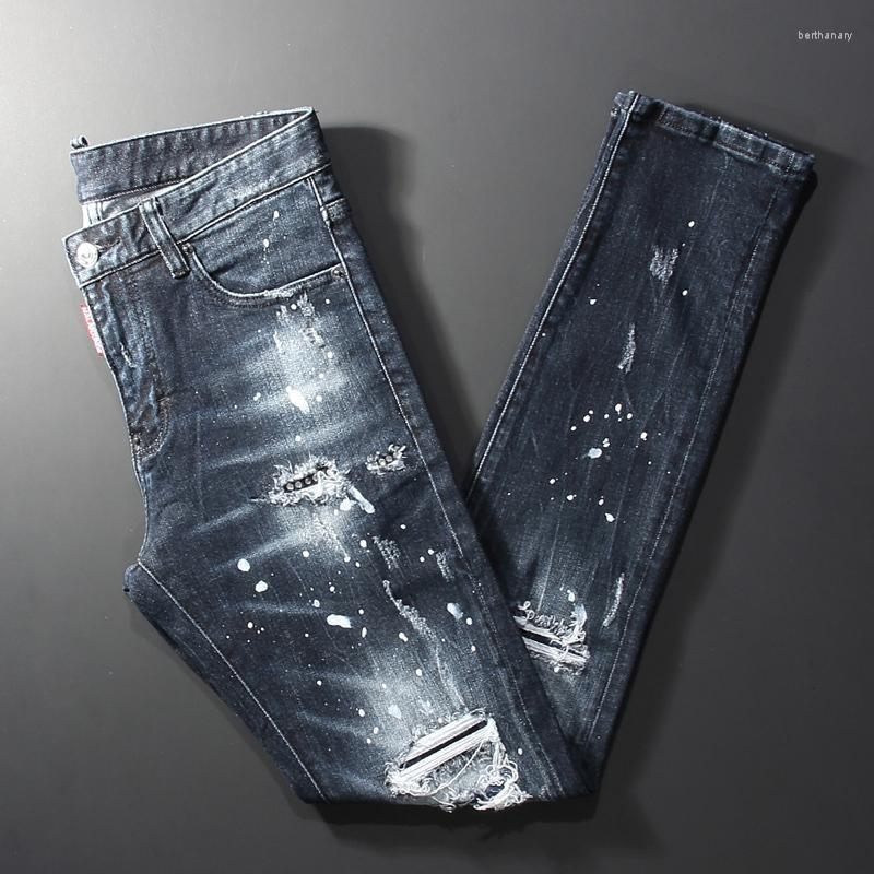 Men's Jeans Street Style Fashion Men Retro Black Blue Slim Fit Destroyed Ripped Patch Designer Hip Hop Denim Punk PantsMen's Bert22
Men's Jeans Street Style Fashion Men Retro Black Blue Slim Fit Destroyed Ripped Patch Designer Hip Hop Denim Punk PantsMen's Bert22