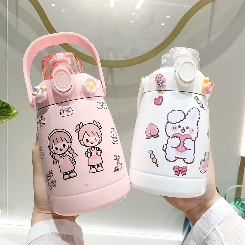 1000ml Kawaii Pastel Sticker Thermos Bottle With Straw Stainless Steel Insulated School Hot Water Bottle For Children Girl Gift, Blue a
1000ml Kawaii Pastel Sticker Thermos Bottle With Straw Stainless Steel Insulated School Hot Water Bottle For Children Girl Gift, Blue a