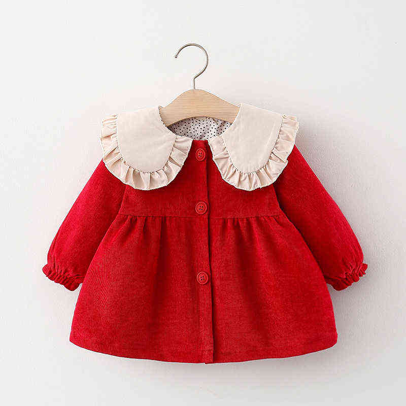 Melario New Christmas Baby Dress Baby Girl Clothes Autumn Winter Corduroy Dress Sweet Princess Dress Cute Little Girl Clothes Y220510