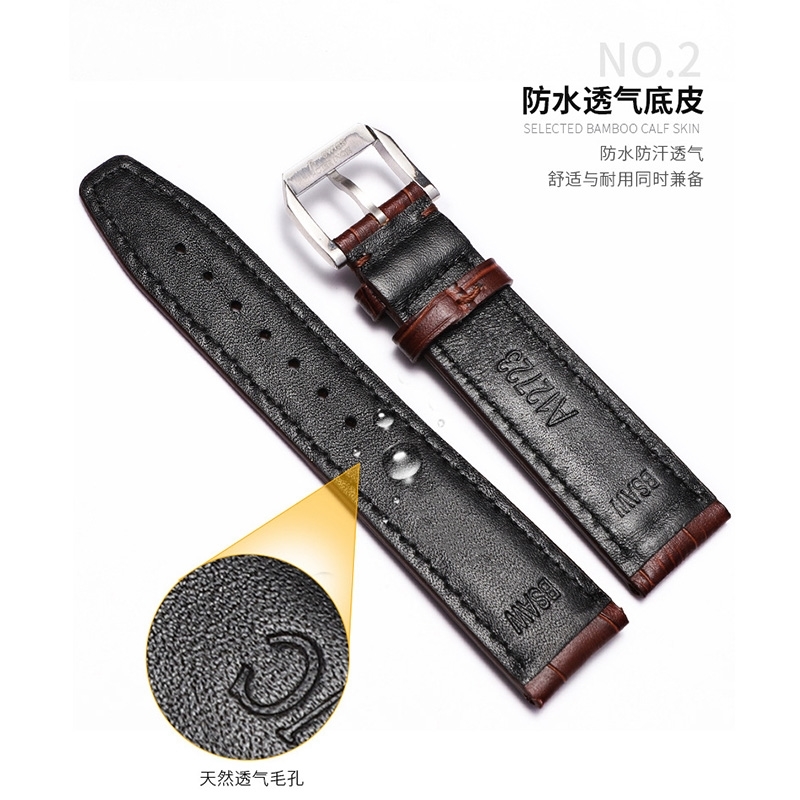 Watch Band For IWC PORTOFINO PORTUGIESER Genuine Leather Men 20mm 22mm Strap Chain Accessories Bracelet W220419