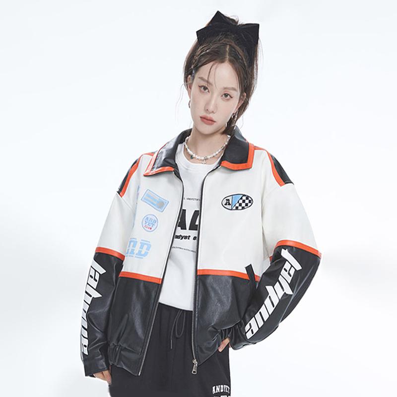Women' Jackets Sexy Racing Style Embroidered Badge Jacket Autumn And Winter Fashion Color Contrast Lapel Top Trend, Black
Women' Jackets Sexy Racing Style Embroidered Badge Jacket Autumn And Winter Fashion Color Contrast Lapel Top Trend, Black