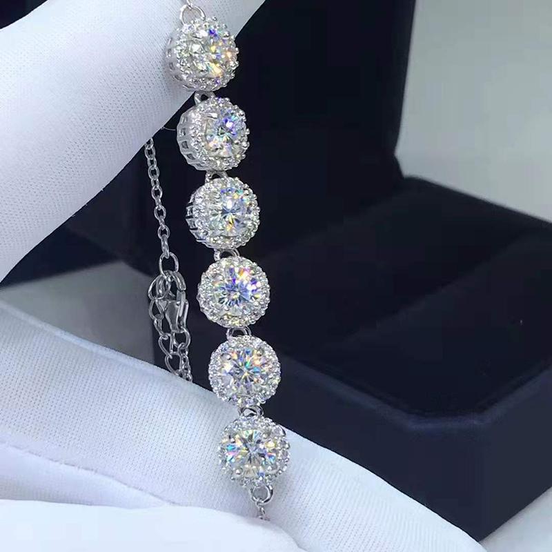 Other Bracelets Trendy 3 D Color FL Moissanite Bracelet For Women Jewelry 18k Gold Plated 925 Silver Gra Charm GiftOther
Other Bracelets Trendy 3 D Color FL Moissanite Bracelet For Women Jewelry 18k Gold Plated 925 Silver Gra Charm GiftOther