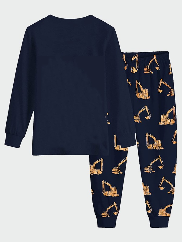 Toddler Boys Excavator Print PJ Set SHE