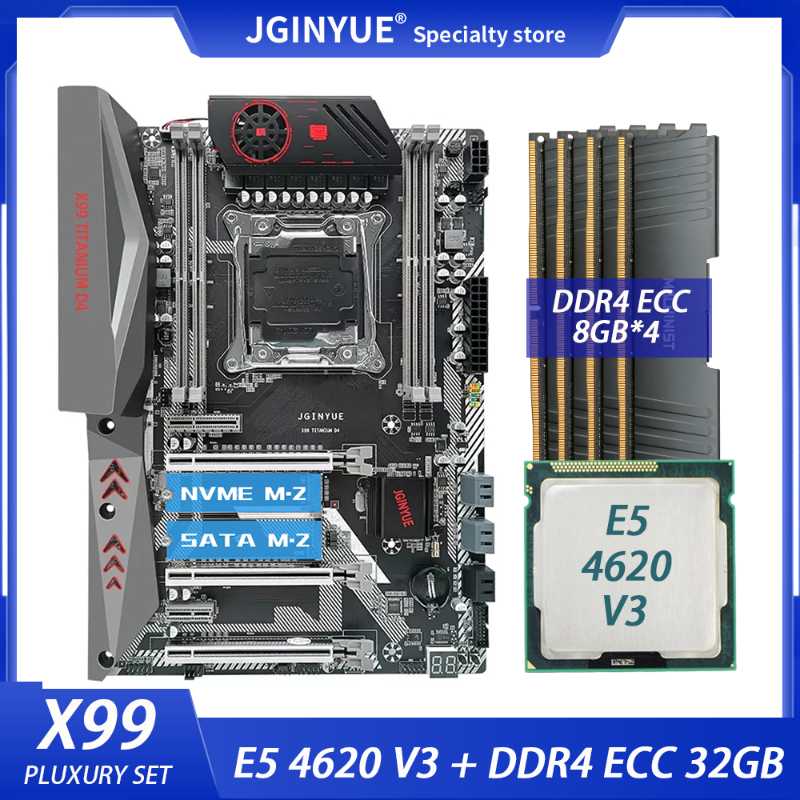 

Motherboards JINGYUE X99 Kit Motherboard LGA 2011-3 Set With E5 4620 V3 Processor 32GB(8G*4) DDR4 ECC RAM Memory M.2 NVME TITANIUM D4