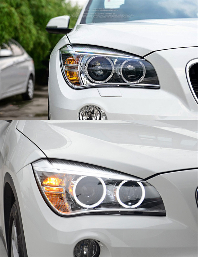 Headlights LED Lighting Accessories For BMW X1 2012-20 15 DRL Angel Eye Turn Signal Lights High Beam Front Lamp