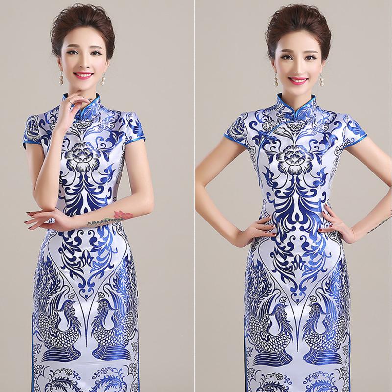 Ethnic Clothing Chinese Evening Dress Cheongsam Women Blue And White Porcelain Pattern Retro Party Qipao Traditional Eleganti Slim LongEthni
Ethnic Clothing Chinese Evening Dress Cheongsam Women Blue And White Porcelain Pattern Retro Party Qipao Traditional Eleganti Slim LongEthni