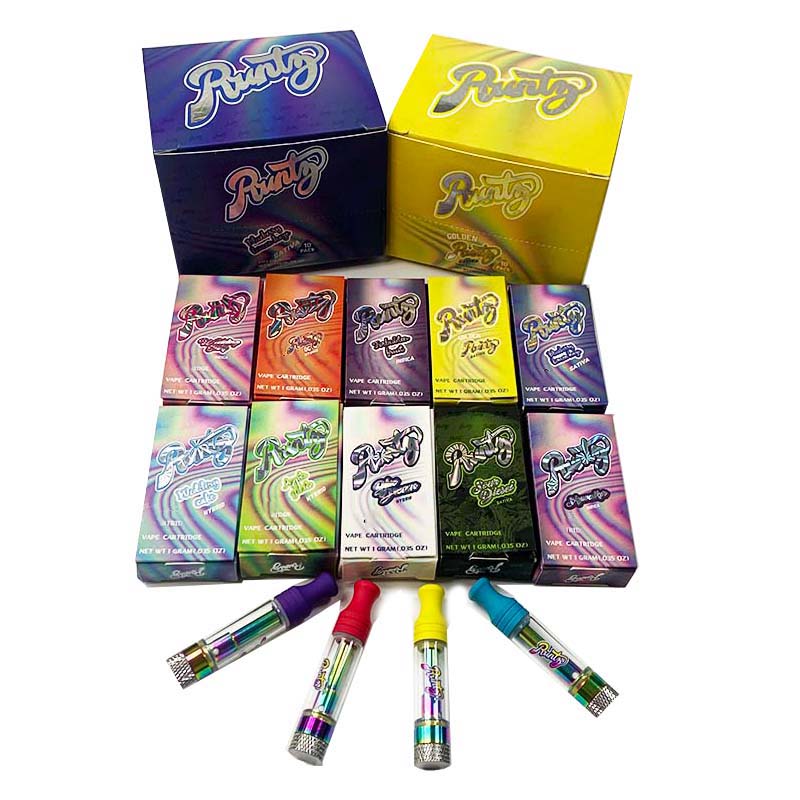 Newest Runtz Vape Cartridge E Cigarettes Pod 510 Atomizer Carts Ceramic Coil 1ml Glass Tank with Packaging Box Fit 510 Thread E-Cig Vaporizer Pen Battery
Newest Runtz Vape Cartridge E Cigarettes Pod 510 Atomizer Carts Ceramic Coil 1ml Glass Tank with Packaging Box Fit 510 Thread E-Cig Vaporizer Pen Battery