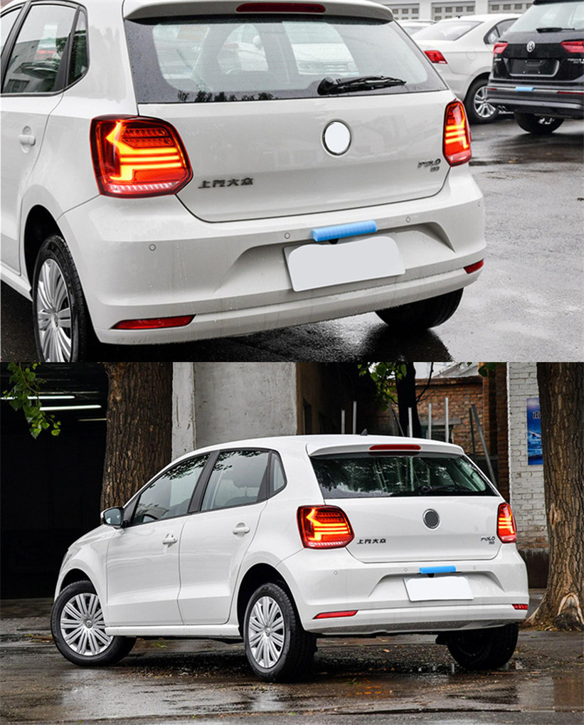 Car Rear Lamp For Volkswagen Polo LED Tail Light 20 11-20 18 LED Brake Lights Reverse Fog Taillights Auto Accessories