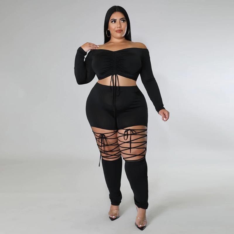 Women's Plus Size Tracksuits Women Sets Off Shoulder Shirts And Hollow Out Pants Autumn Fashion Two Piece Sexy Female Long Sleeve ClothingWo, Black
Women's Plus Size Tracksuits Women Sets Off Shoulder Shirts And Hollow Out Pants Autumn Fashion Two Piece Sexy Female Long Sleeve ClothingWo, Black