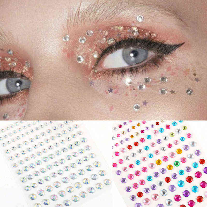 NXY Temporary Tattoo Face Jewels Diamond Makeup Art Eyeliner Glitter Jewelry Sticker Party Bady Tools Rhinestones 0330