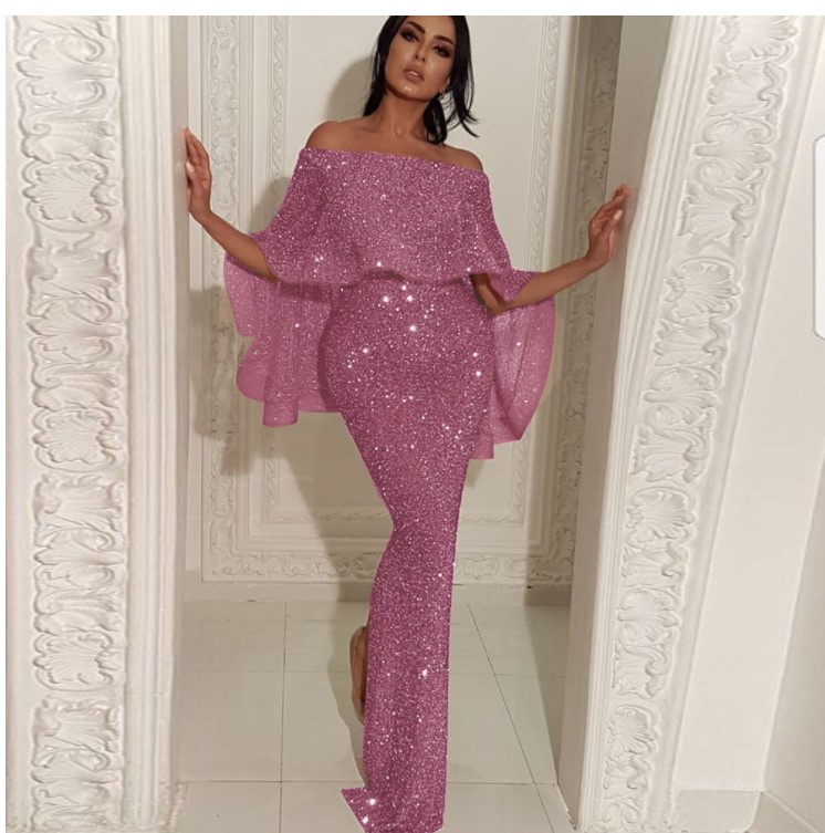 2022 blue Sequins Mermaid Evening Dresses Long Sleeves Front Slit Party Night Gala Dress Formal Party Gown Occasion Prom Dress