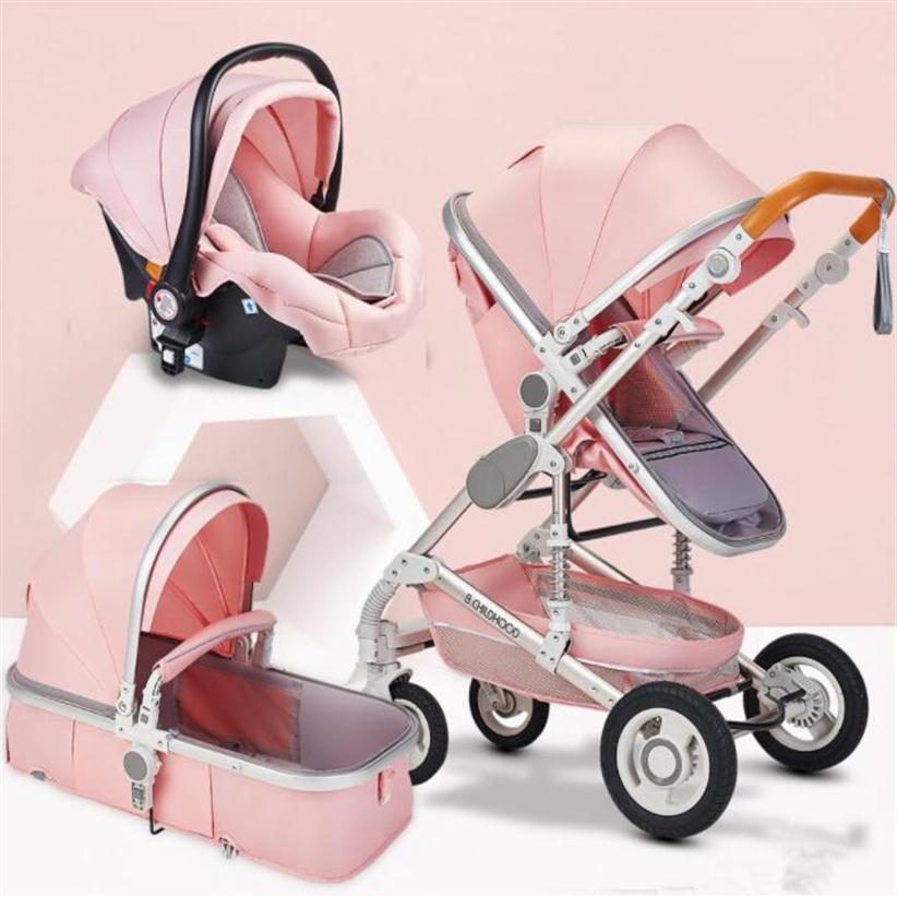 High Landscape Baby Stroller 3 in 1 Mom Pink Stroller Travel Pram Carriage Basket Baby Car seat and Trolley286b
High Landscape Baby Stroller 3 in 1 Mom Pink Stroller Travel Pram Carriage Basket Baby Car seat and Trolley286b