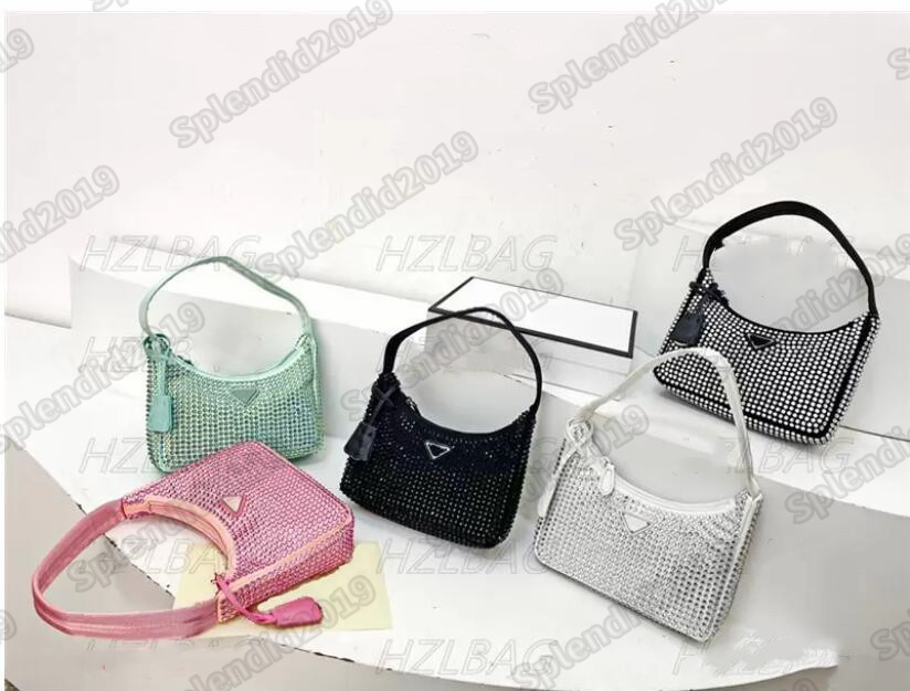 Re-Edition Mini Hobo Bag Triangle Diamond Imitation Crystal BlingBling Crossbody Designer Tote Underarm Bags 2005 Luxurys Designers Bags Flash diamonds inlay, #1
Re-Edition Mini Hobo Bag Triangle Diamond Imitation Crystal BlingBling Crossbody Designer Tote Underarm Bags 2005 Luxurys Designers Bags Flash diamonds inlay, #1