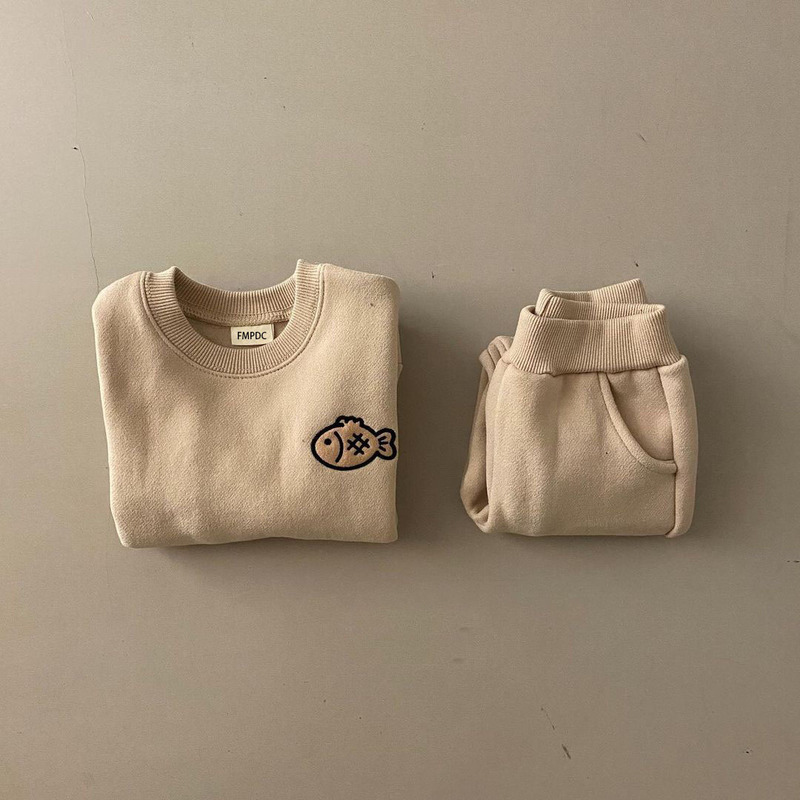 Children Clothing Set Toddler Baby Girls Boys Fish T-Shirt Tops Pants Outfits Roupa Infantil Menina Boy Clothes 220326