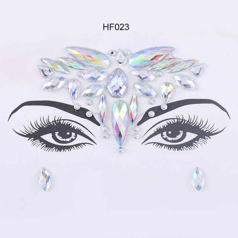 NXY Temporary Tattoo 3dtemporary Face Rhinestone Glitter Stickers Jewels Gems Festival Party Makeup Body Flash Beauty Tools 0330
