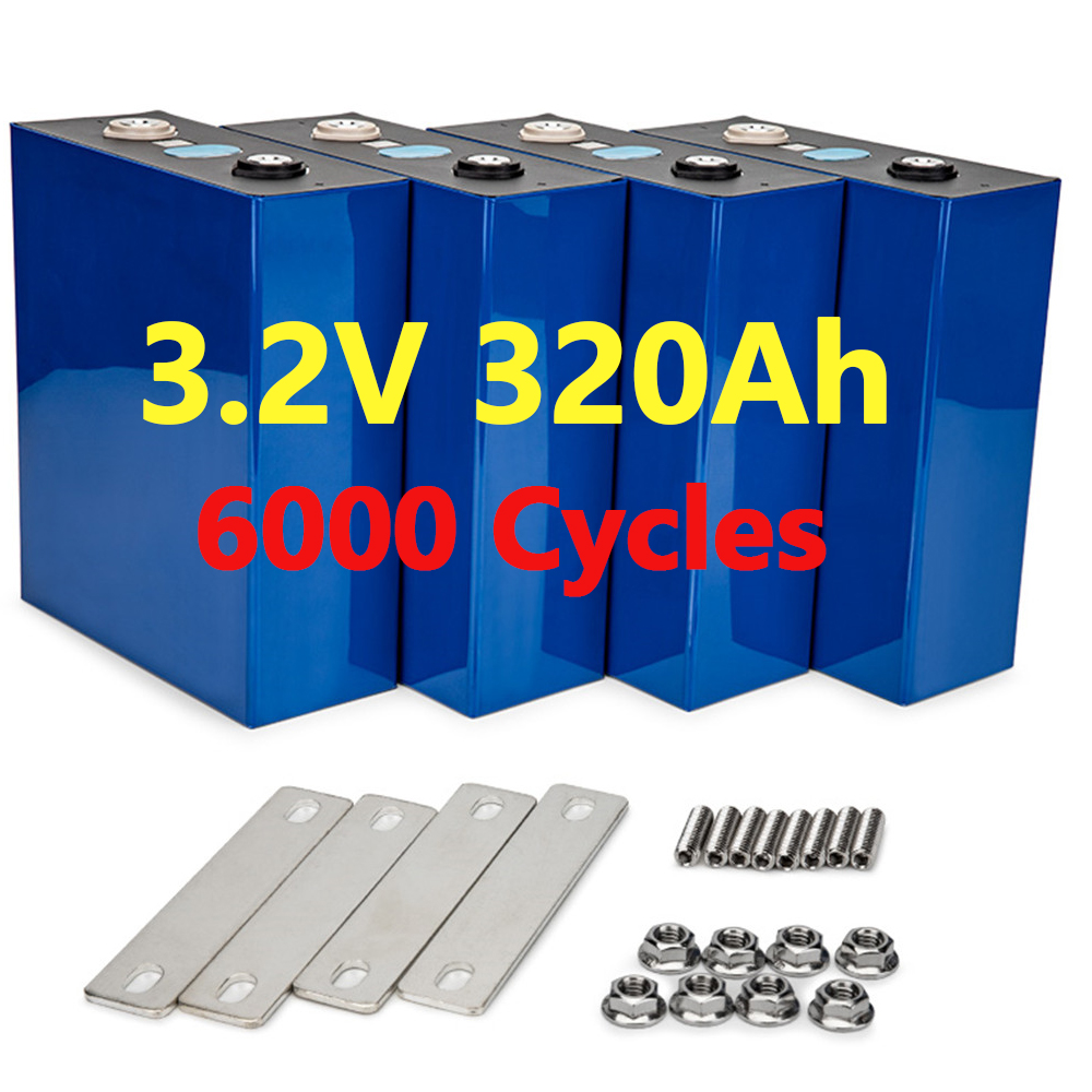 Grade A 3.2V 320AH 310Ah 280Ah Lifepo4 Battery LFP Cells DIY Depth Cycles 12V 24V 48V Lithium Batteries Pack With Busbars For Golf Cart RV Solar Home 