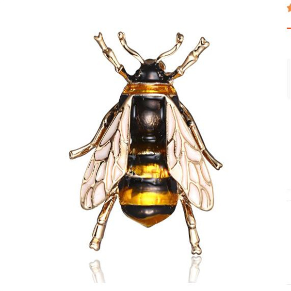 Funny little bee Brooch female pearl Rhinestone cardigan suit Brooches Pin neckpin accessories gift GC1433