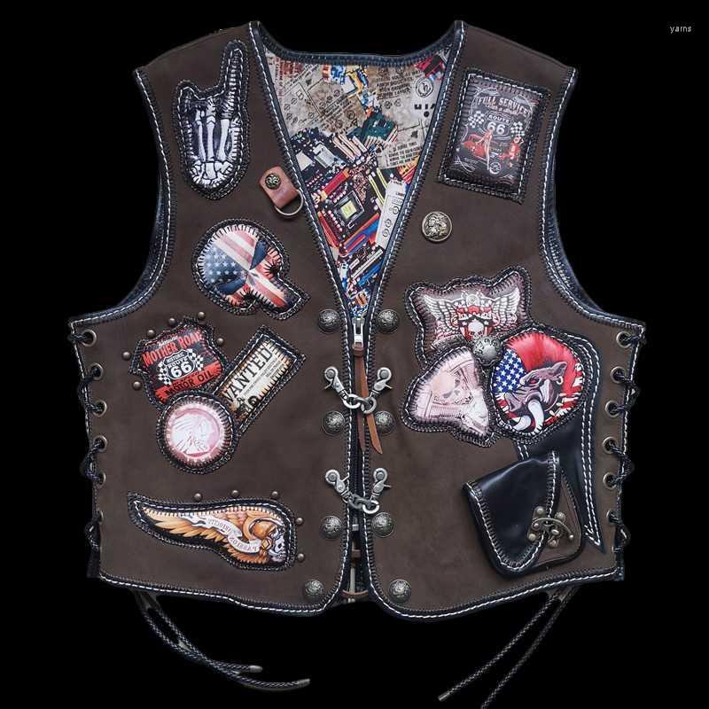 Horse Men's Top Vests Brand Plus Size Genuine Leather Sleeveless Jackets Professional Motorcycle Biker Male Vintage Vest, Horse skin brown
Horse Men's Top Vests Brand Plus Size Genuine Leather Sleeveless Jackets Professional Motorcycle Biker Male Vintage Vest, Horse skin brown