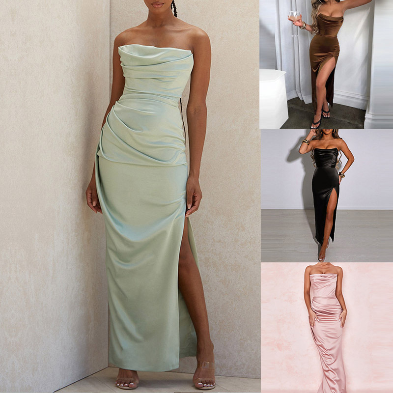 Elegant Mermaid Evening Dresses Simple Strapless Side Split Prom Dress Vestidos De Fiesta, Black
Elegant Mermaid Evening Dresses Simple Strapless Side Split Prom Dress Vestidos De Fiesta, Black